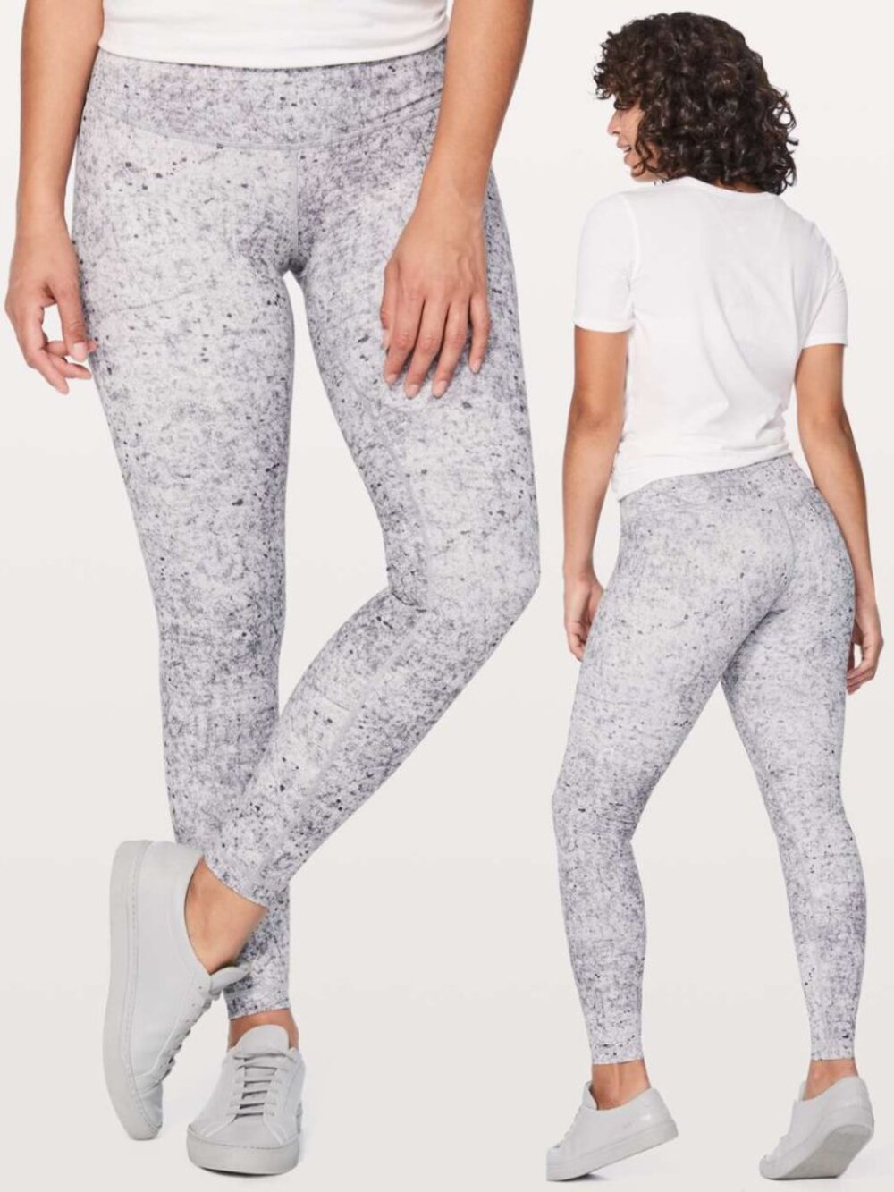 Lululemon Silver Speckle Print Luxtreme Low Rise Wunder Under Tights